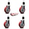 Service Caster 5'' Red Poly Wheel Swivel 1-7/8'' Expanding Stem Caster Set, 4PK SCC-EX20S514-PPUB-RED-178-4 - alternate 2